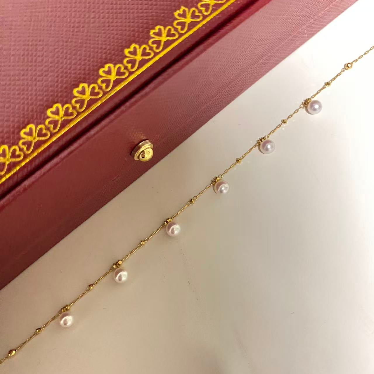 4mm 18k Gold Starry Akoya Pearl Bracelet AB18K0400