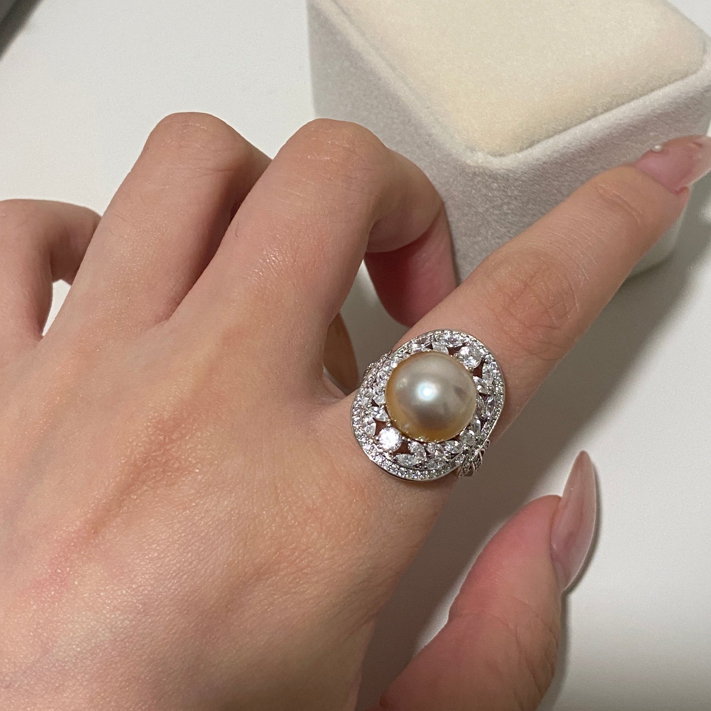 11-12mm Luxury South Sea Golden Pearl Ring SGR1112
