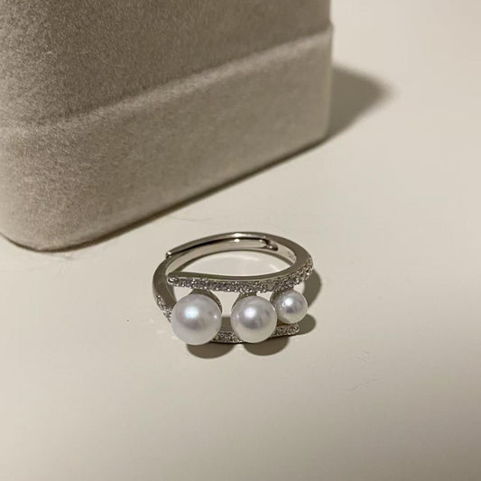 (Pre-order) Gradient Flow Freshwater Pearl Ring FRS4600