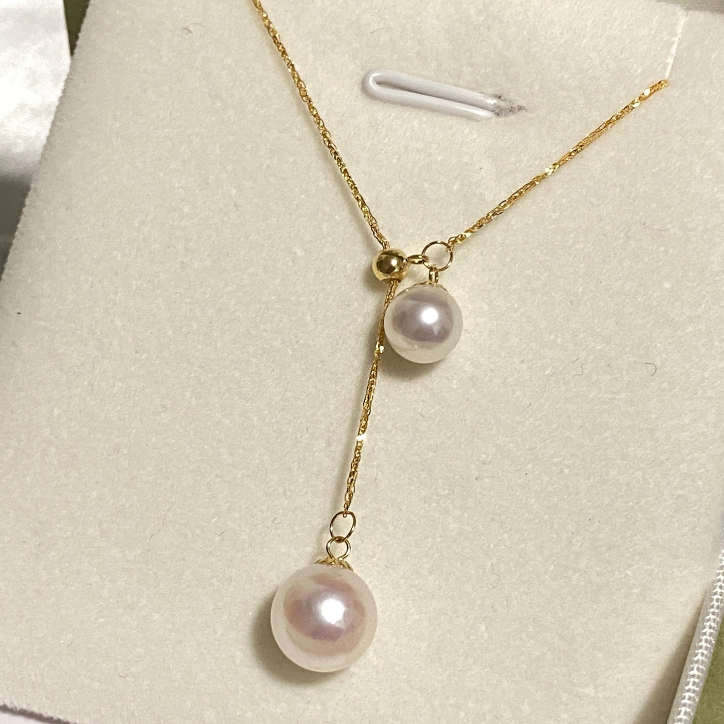 Double Akoya Pearl Y Style Necklace AN18K0685