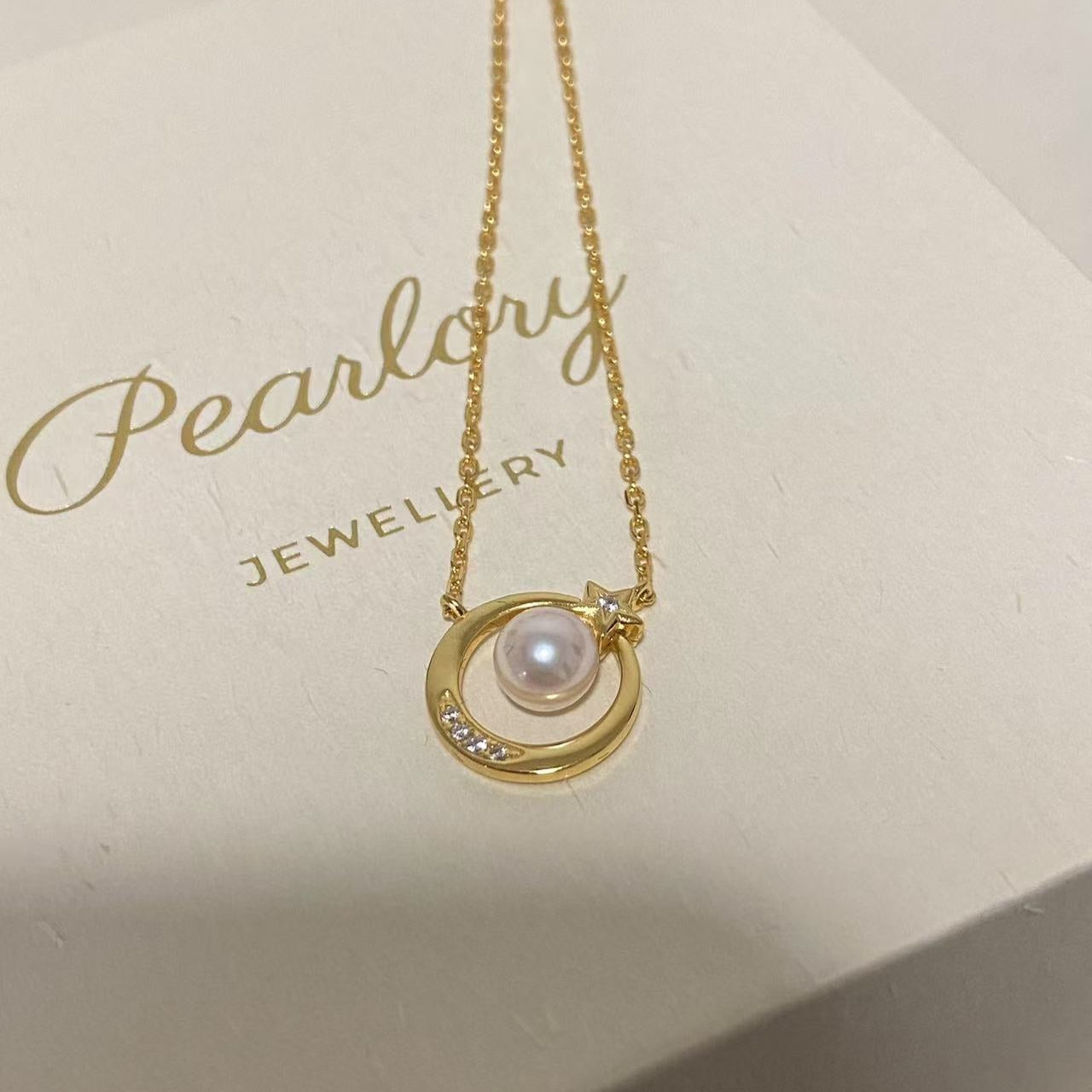 (Pre-order) 6-6.5mm Star Moon Akoya Pearl Necklace ANSG6650