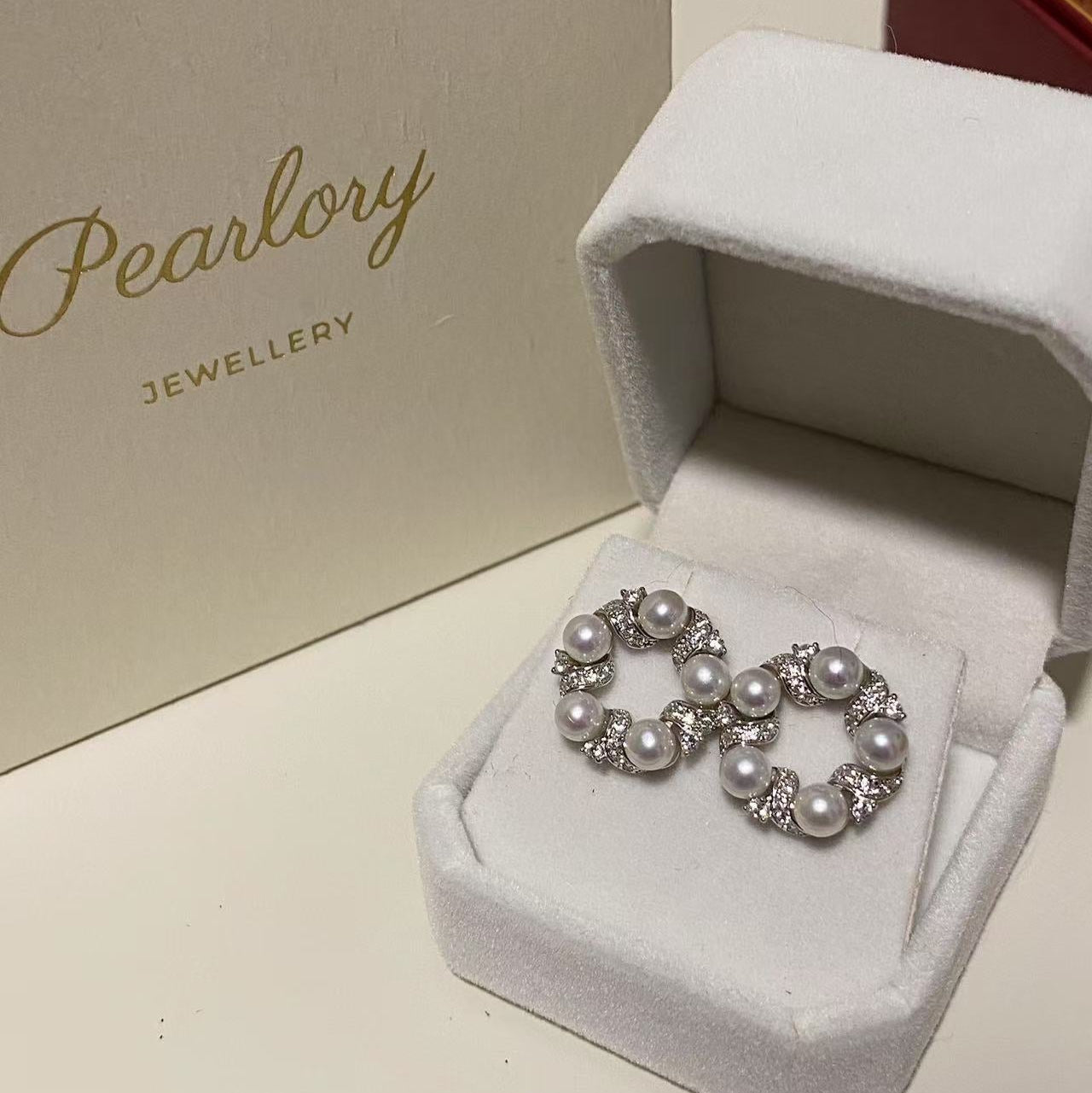 4.5-5mm Floral Wreath Aurora Freshwater Pearl Stud Earrings