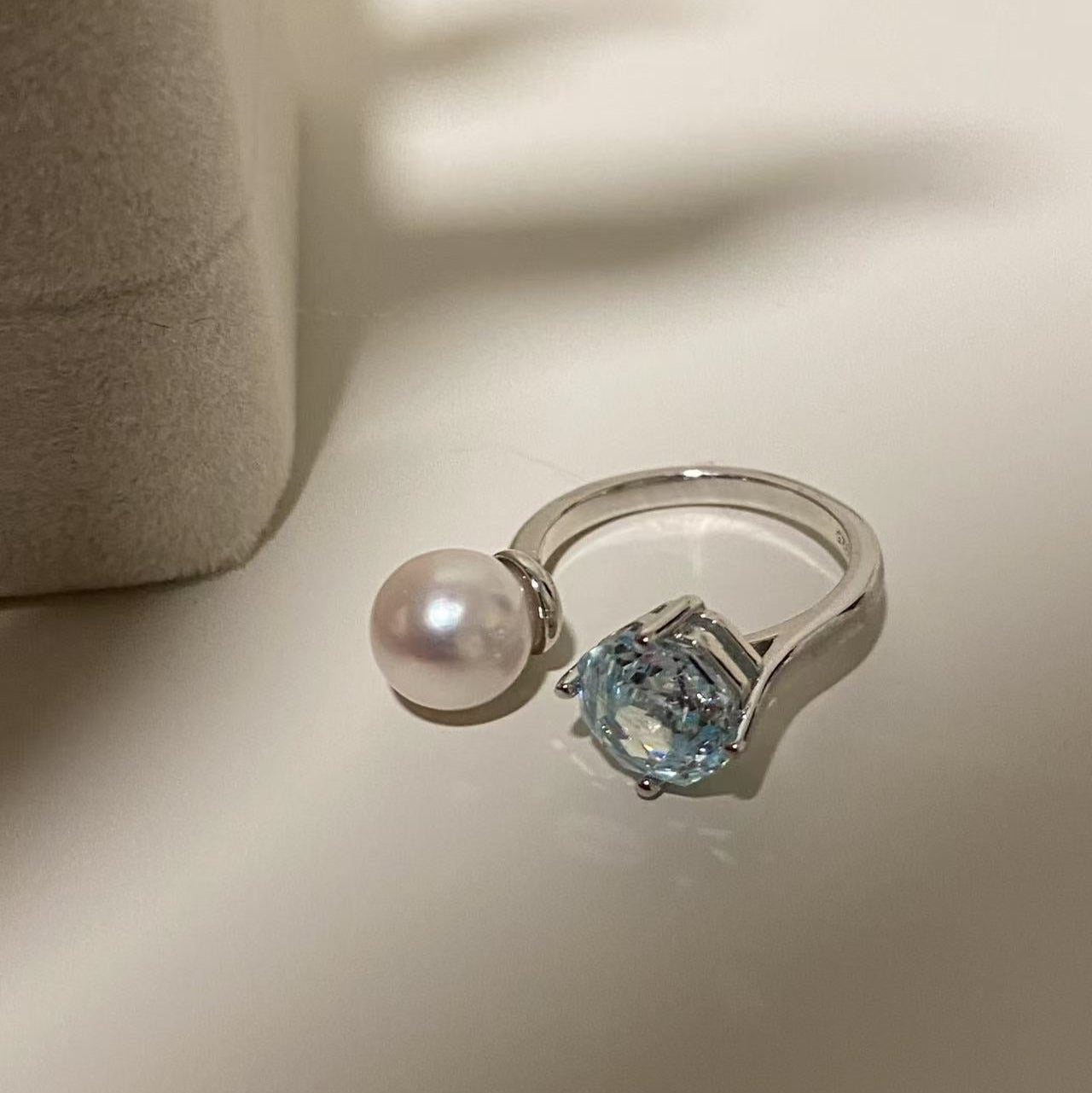 Blue Rock Sugar Akoya Pearl Ring ARS8000