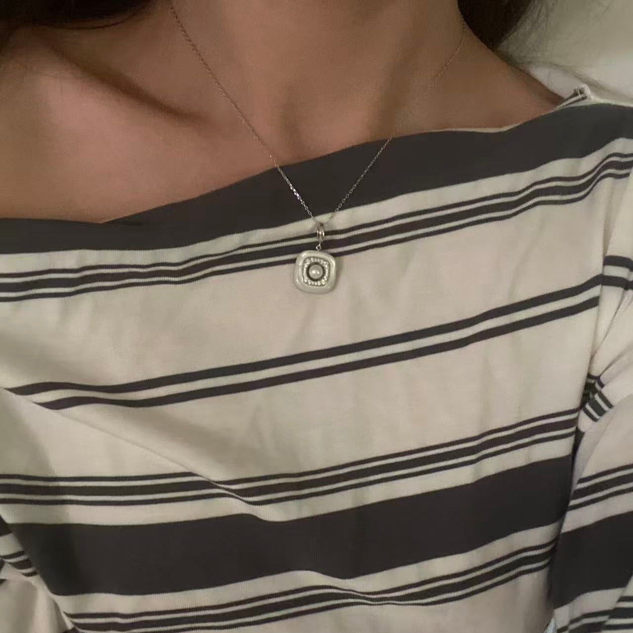 6mm Natural White Mother-of-Pearl Freshwater Necklace