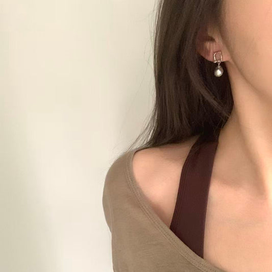 Mini Geometric Tahitian Pearl Stud Earrings