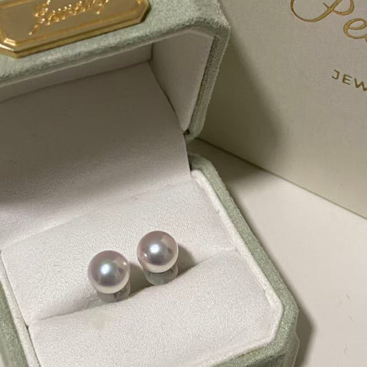 (Pre-order) 8mm Aurora Akoya Pearl Stud Earrings AEPT0800