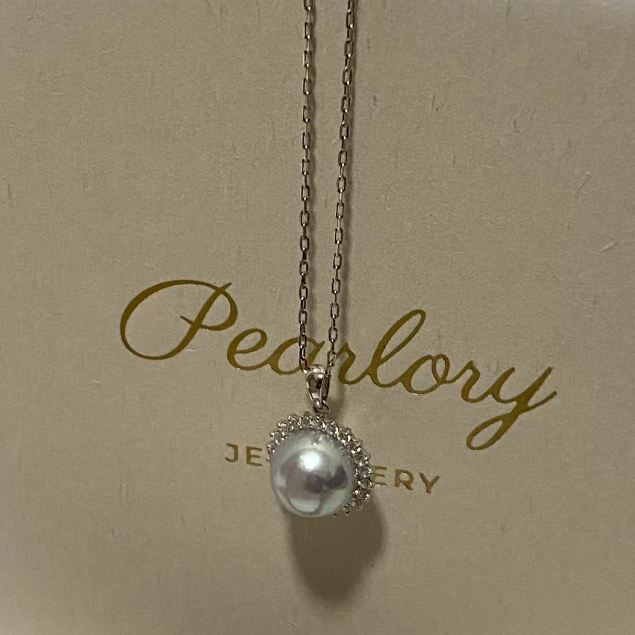 9-9.5mm 18K Gold Sunflower Akoya Grey Pearl Necklace AN18K9950