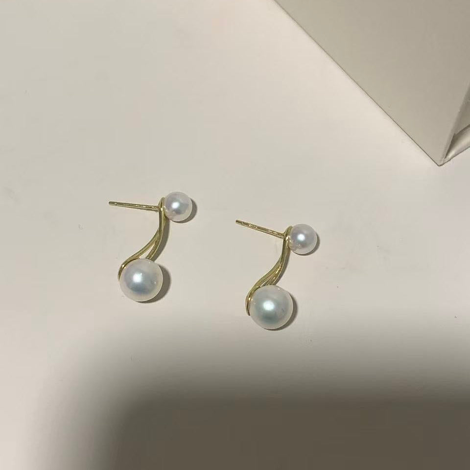 Cross-over Freshwater Pearl Earrings FESG0687