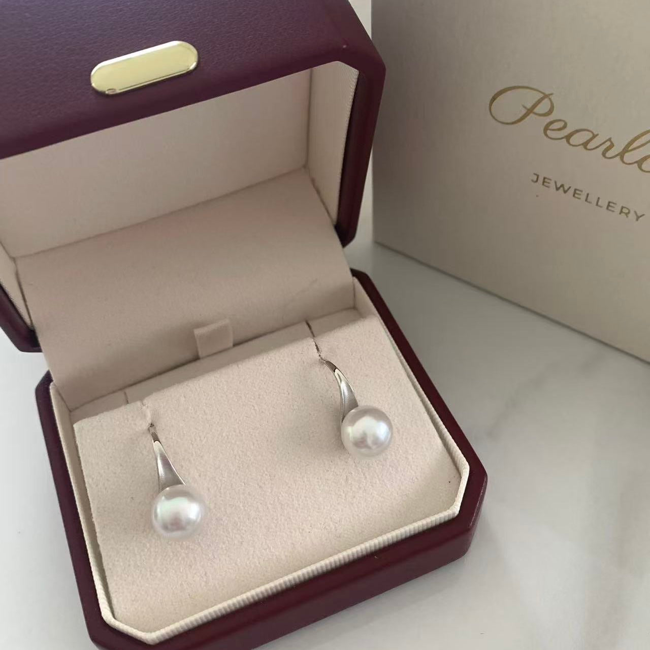 Sterling Silver South Sea Pearl High Heel Earrings