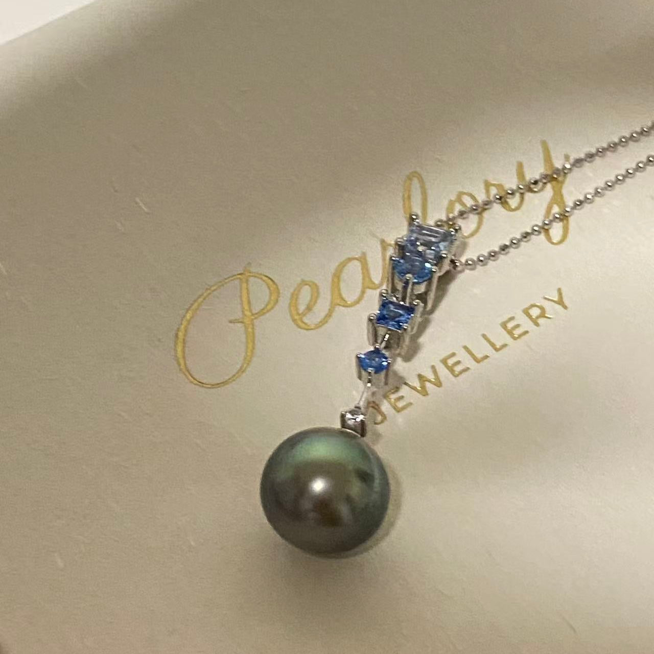 Blue ZirconTahitian Pearl Necklace