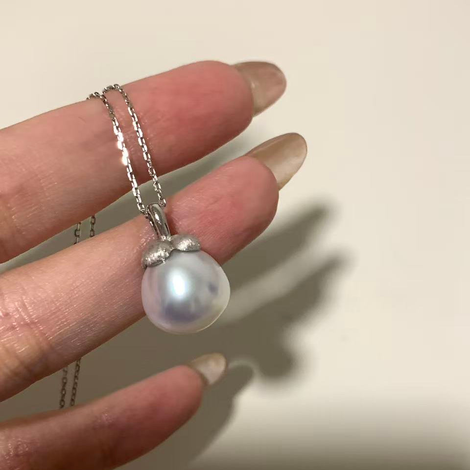 12-13mm Aurora Persimmon Australian White Pearl Necklace