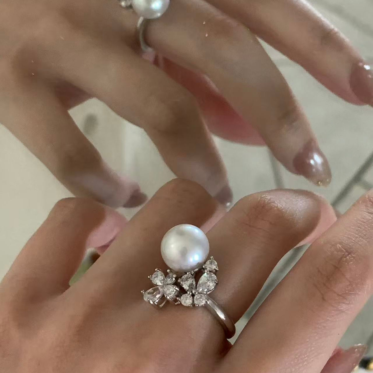 10-11mm Australian South Sea Pearl Blossom Ring