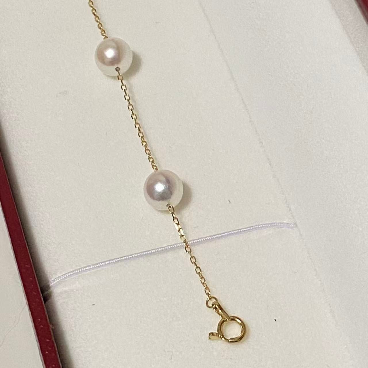 18K Gold Gypsophila Akoya Pearl Bracelet  AB18K0700