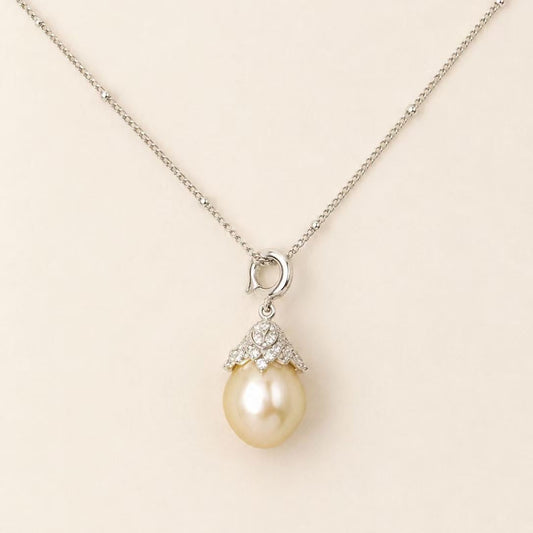 11-12mm Mini Straw Hat South Sea Golden Pearl Necklace