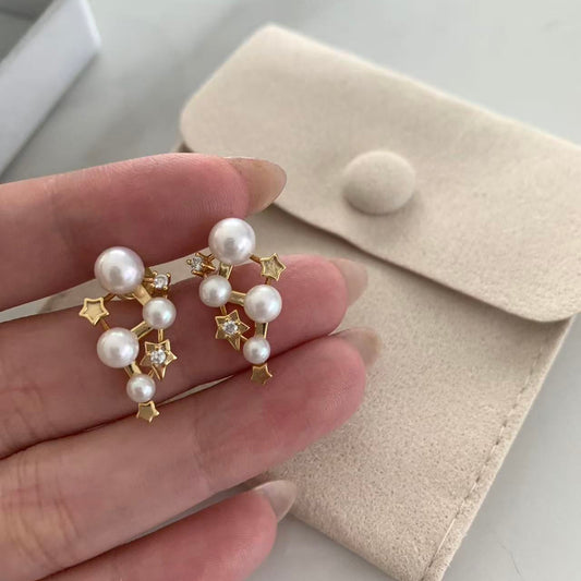 Aurora Star Freshwater Pearl Stud Earrings
