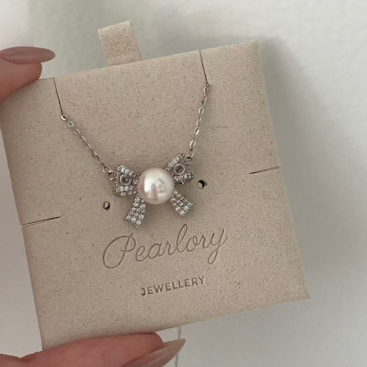 8mm Butterfly Bow Akoya Pearl Necklace