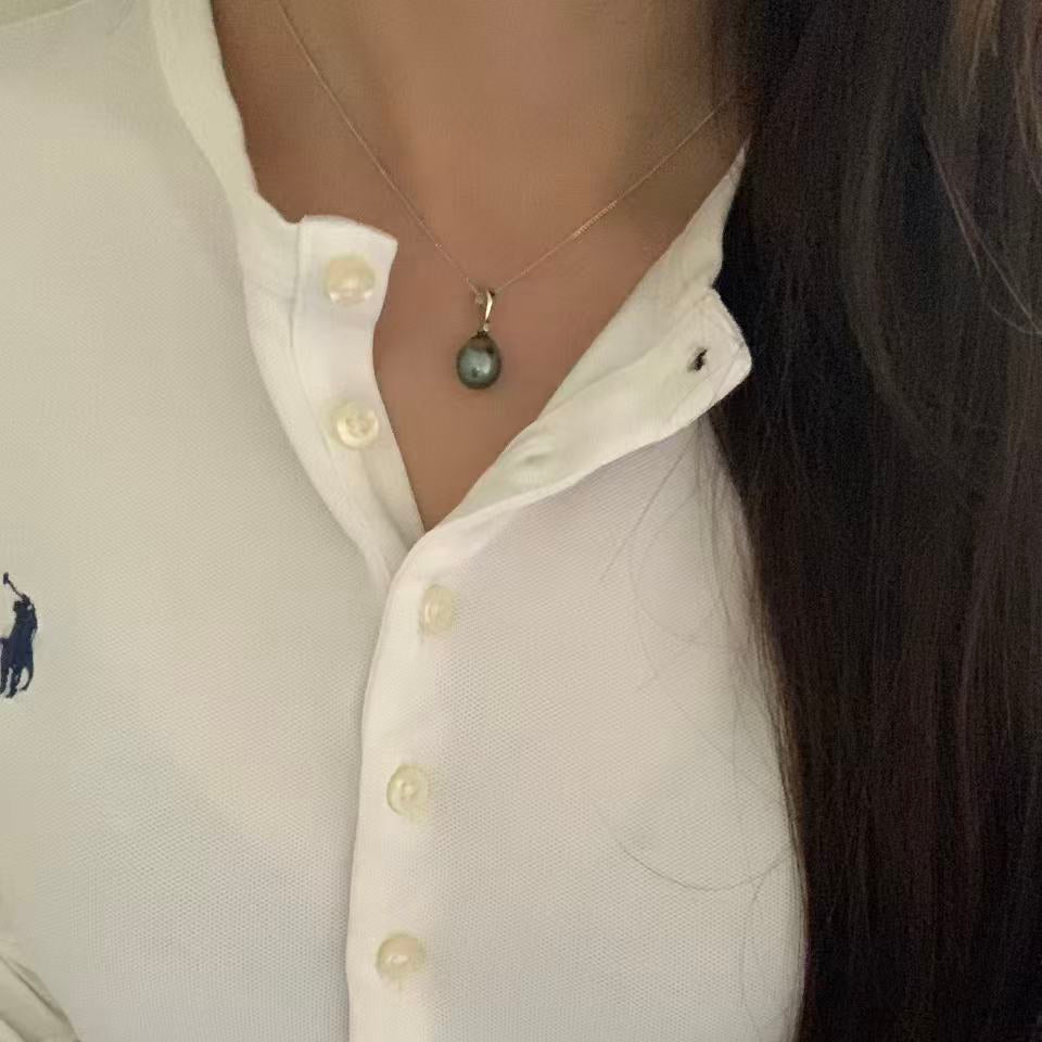 10-11mm Minimalist Tahitian Pearl Necklace