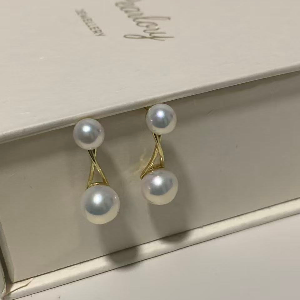 Cross-over Freshwater Pearl Earrings FESG0687