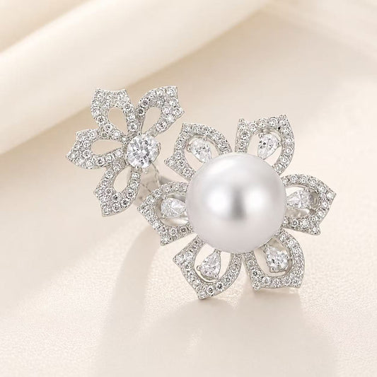11mm Twin Blossom Australian South Sea Pearl Ring