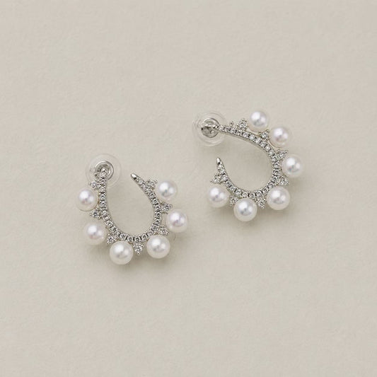 4.5-5mm Horseshoe Freshwater Pearl Earrings
