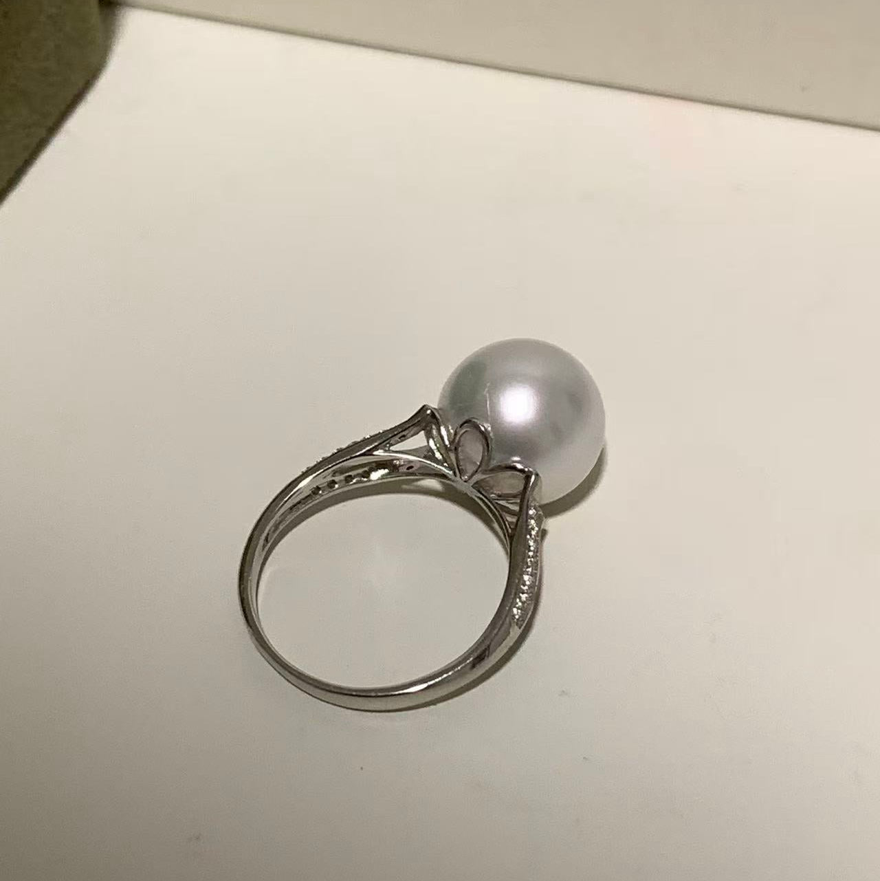 11-12mm Classic Diamond Australian South Sea Pearl Ring