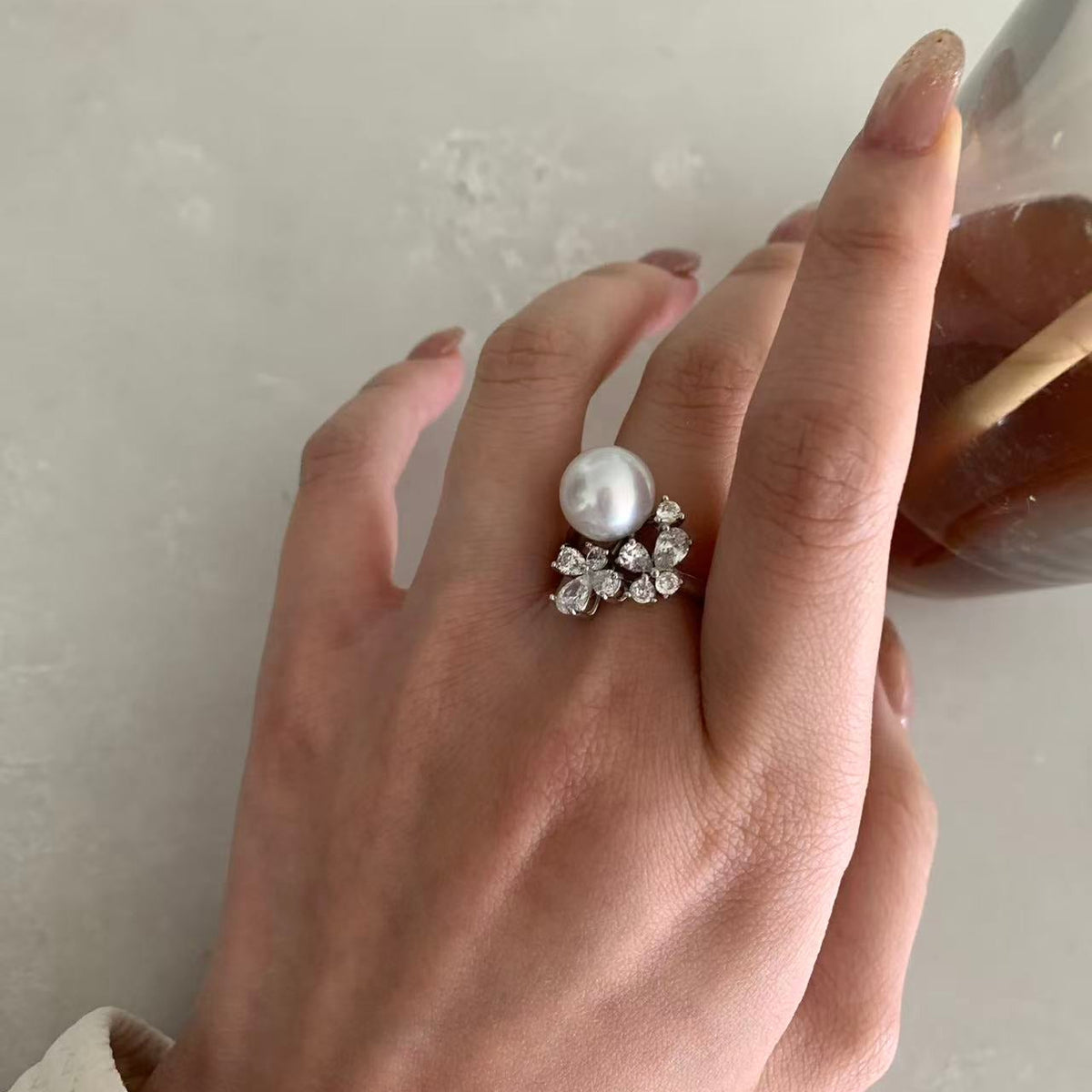 10-11mm Australian South Sea Pearl Blossom Ring