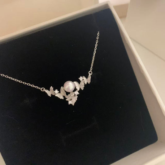 6.5-7mm Butterfly Blossom Akoya Pearl Necklace