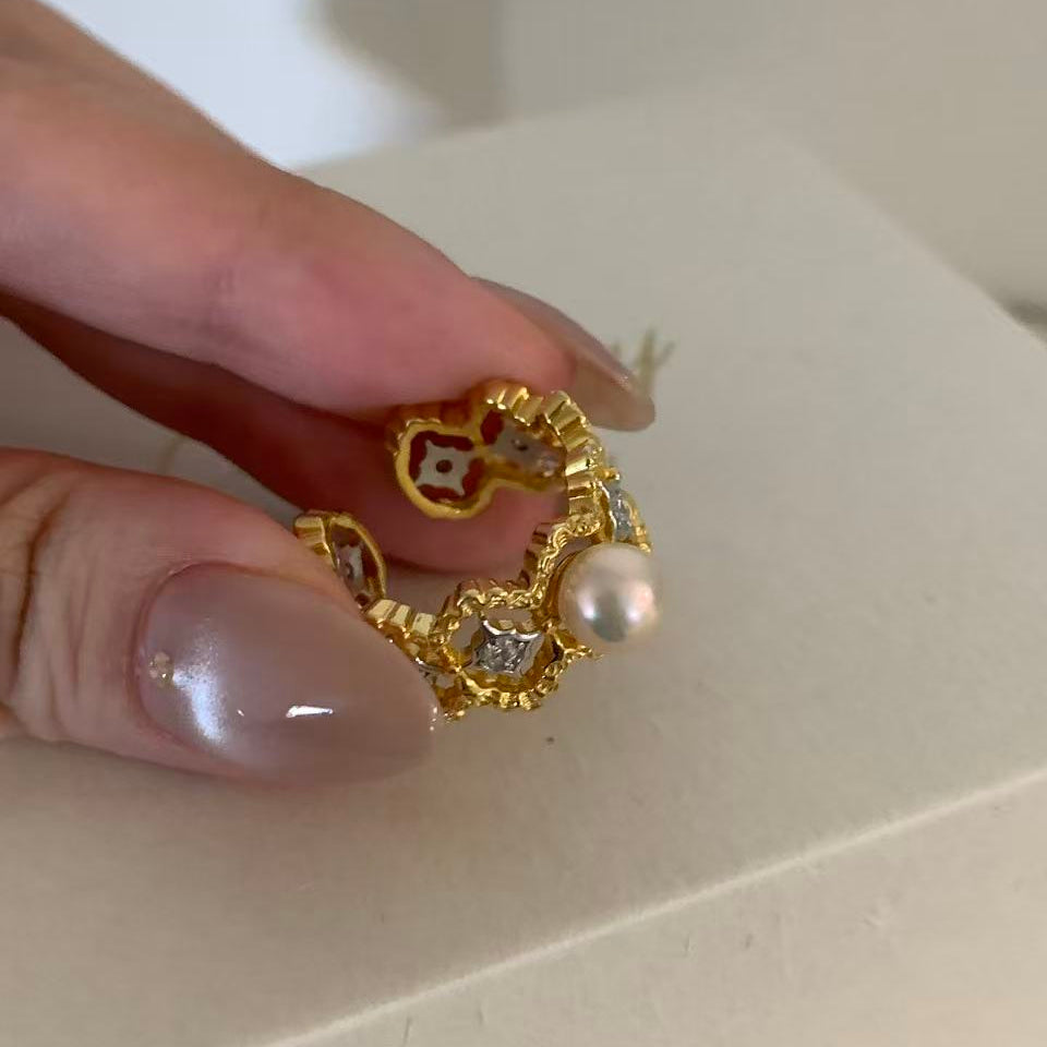 6.5-7mm Delicate Lace Freshwater Pearl Ring