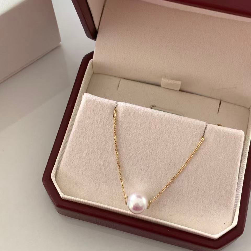 18K Gold Akoya Butterfly Rulu Pearl Necklace