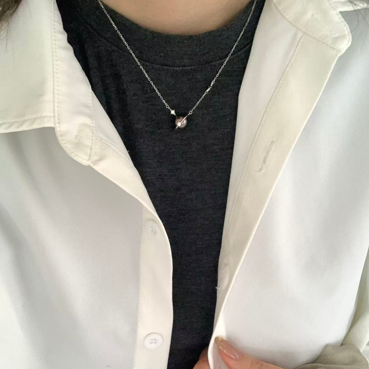 Tahitian Pearl Little Planet Necklace