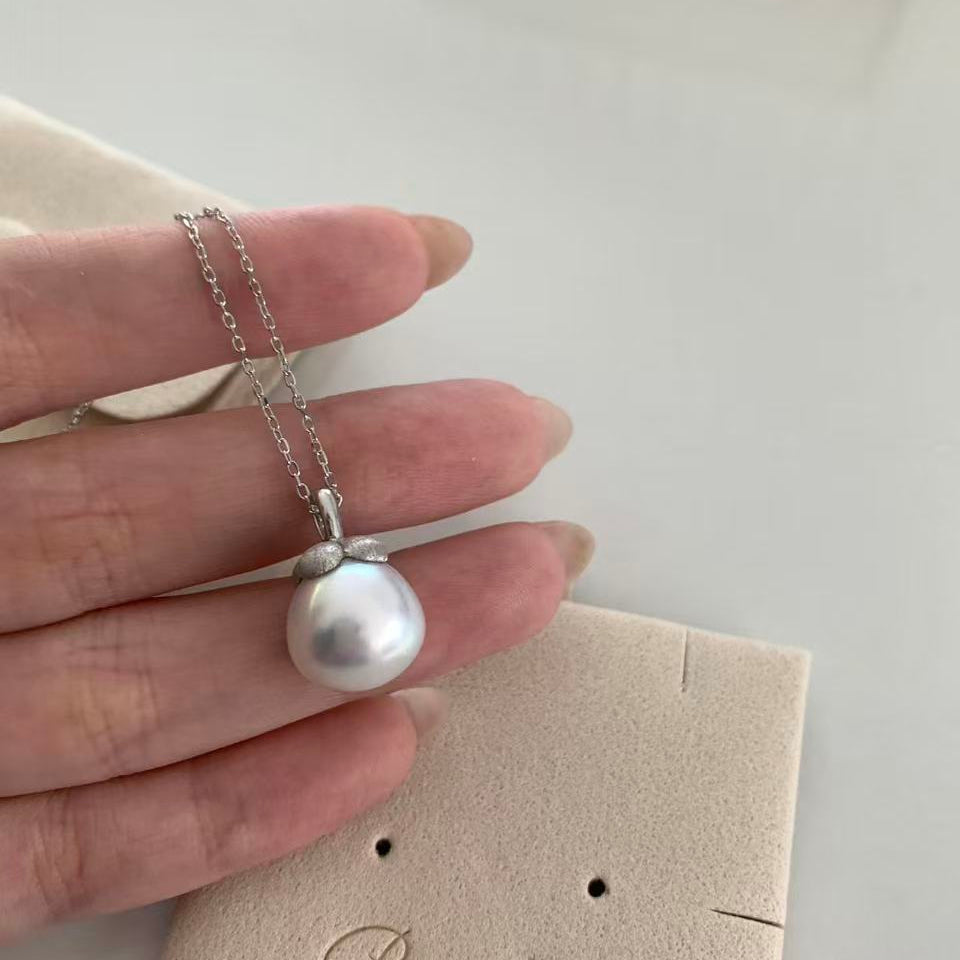 12-13mm Aurora Persimmon Australian White Pearl Necklace