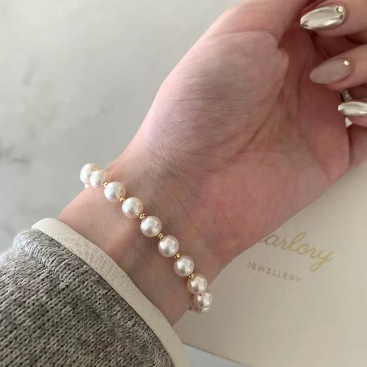 18K Gold Akoya Multi-Pearl Bracelet