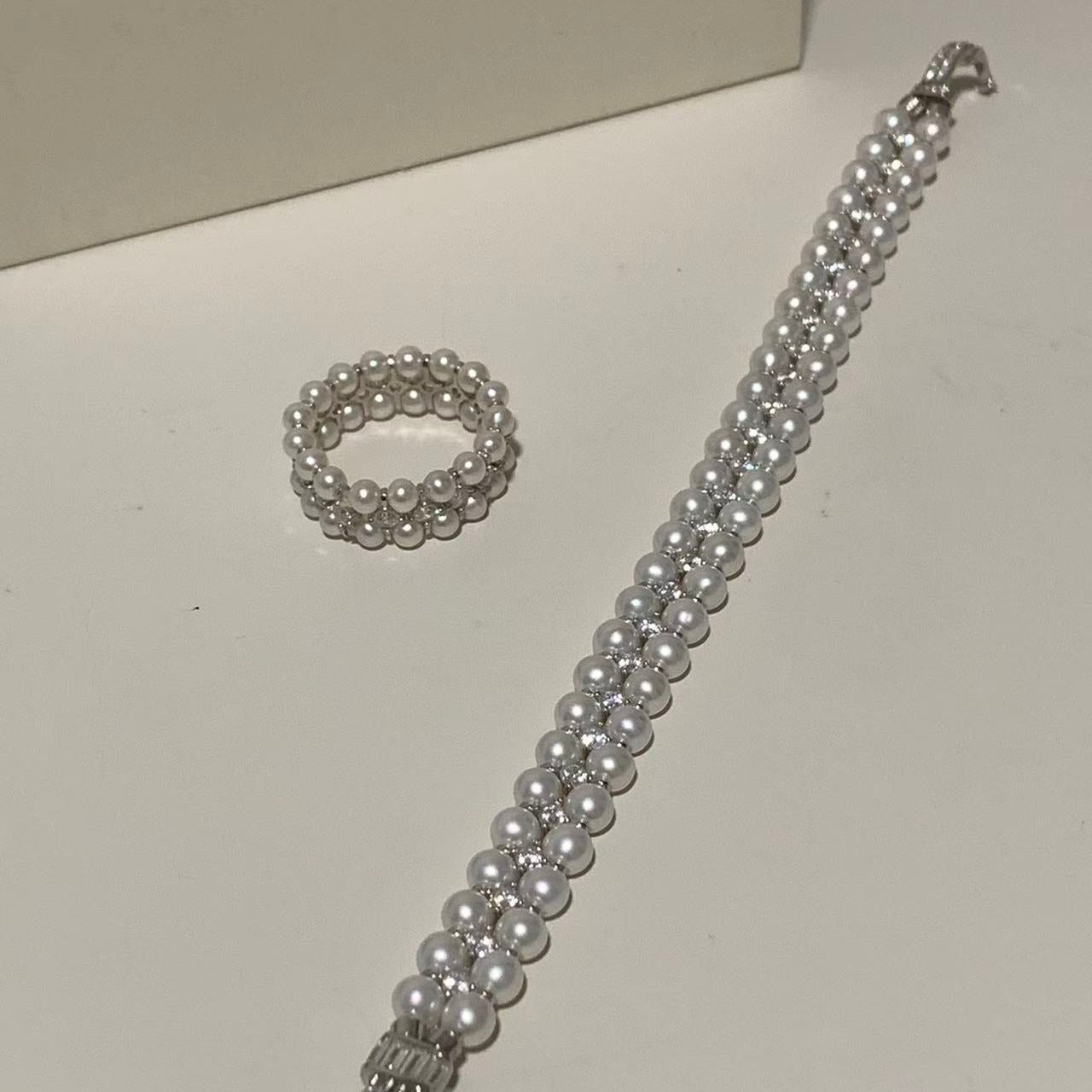 (Pre-order) Double-Row Aurora Freshwater Pearl Set FPPS012