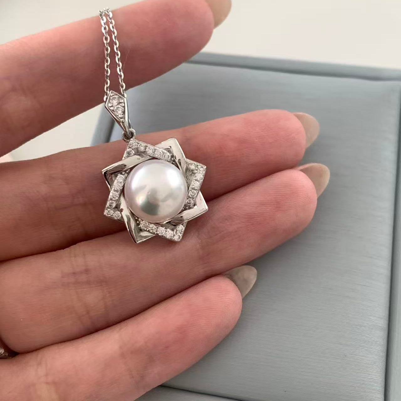 Octagonal Star South Sea Pearl Necklace