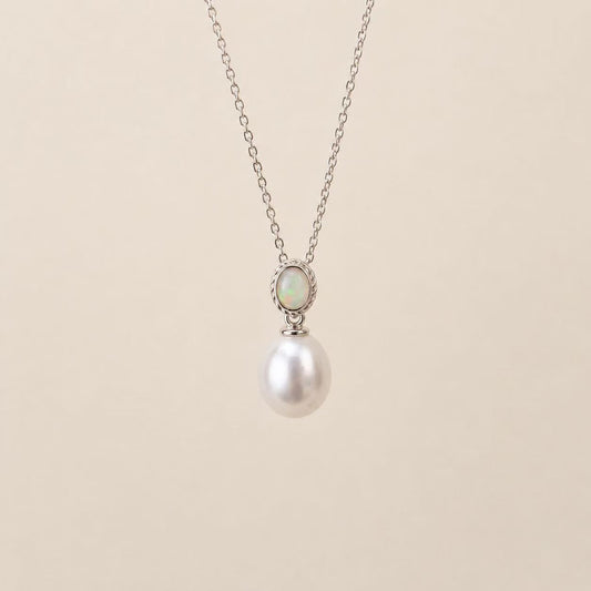 11-13mm Opal & Australian South Sea Pearl Necklace
