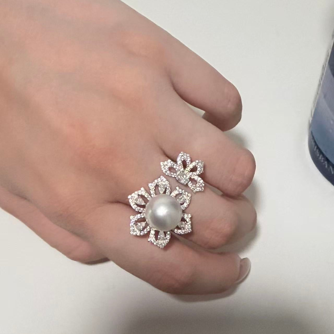 11mm Twin Blossom Australian South Sea Pearl Ring