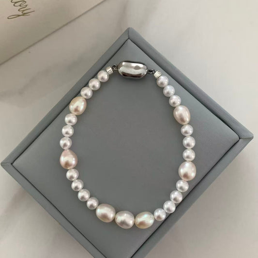 4.5-7mm Handcrafted Aurora Freshwater Pearl Bracelet