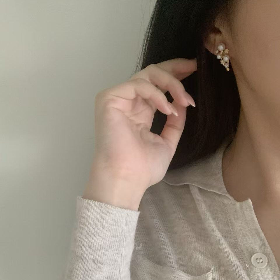Aurora Star Freshwater Pearl Stud Earrings