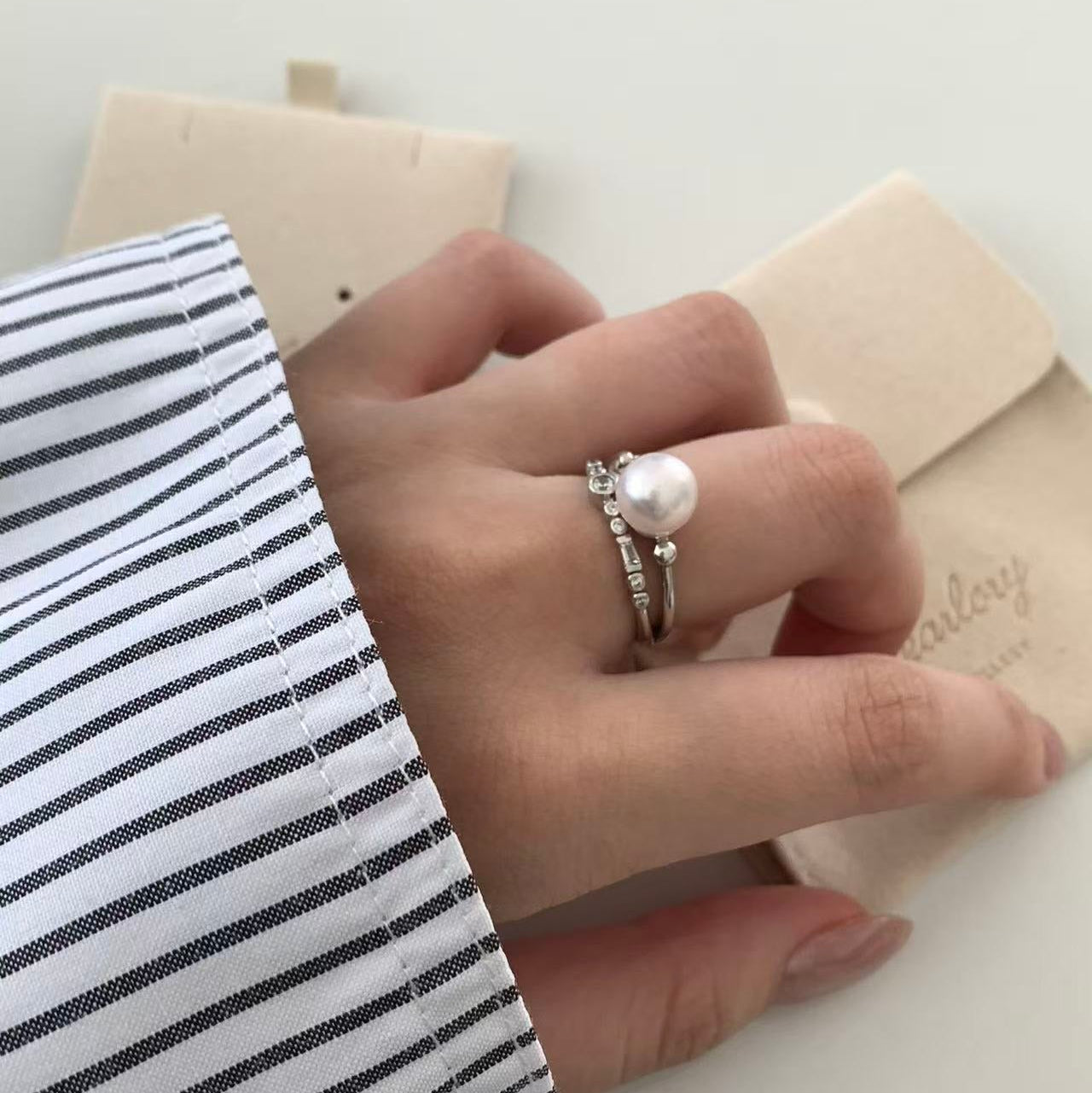 Bubble Akoya Pearl Ring