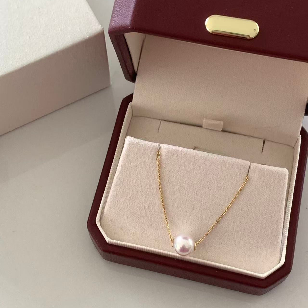 18K Gold Akoya Butterfly Rulu Pearl Necklace