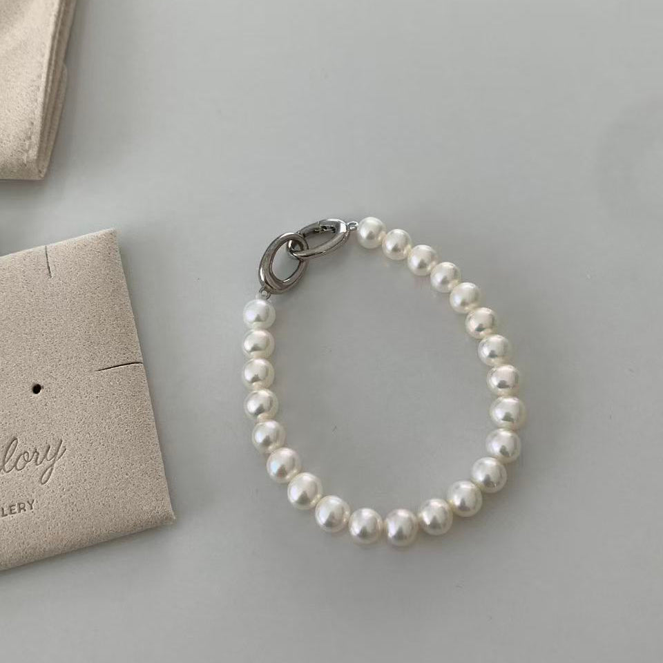6.5mm Interlocking Circle Freshwater Pearl Bracelet