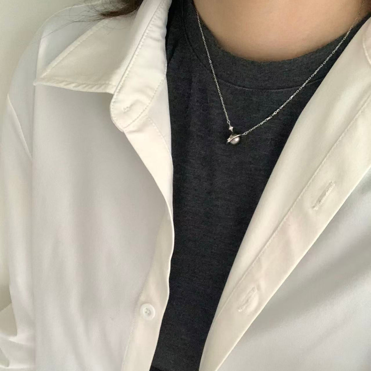 Tahitian Pearl Little Planet Necklace