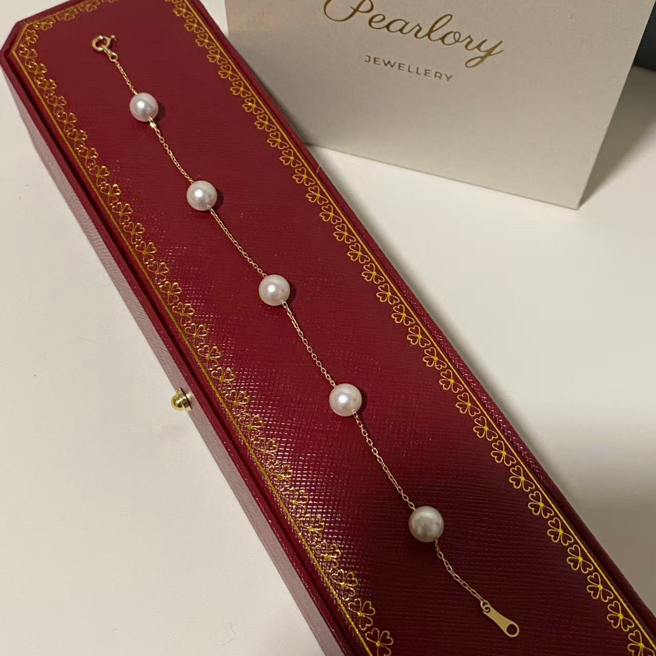 18K Gold Gypsophila Akoya Pearl Bracelet  AB18K0700