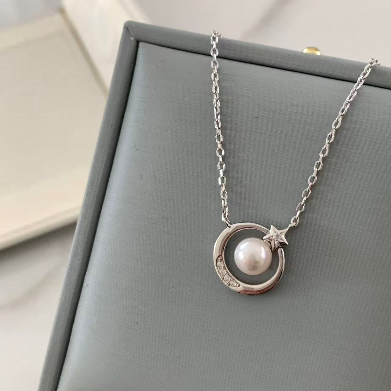 (Pre-order) Akoya Star Moon Necklace - Silver