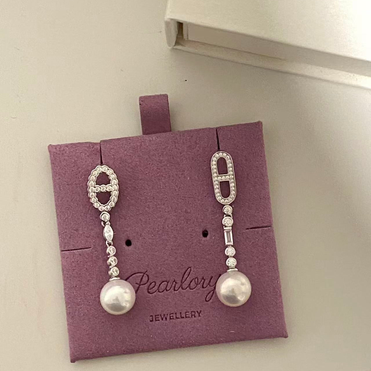 9-10mm Style A/B Freshwater Pearl Curb-Link Earrings