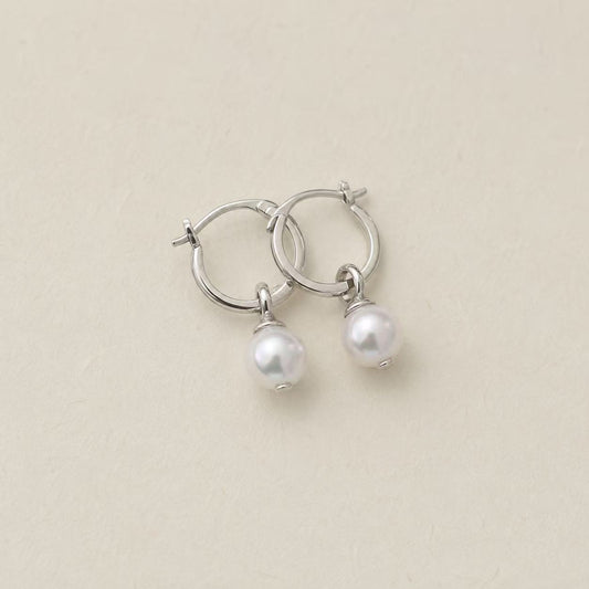 7-7.5mm Akoya Pearl Hoop Earrings