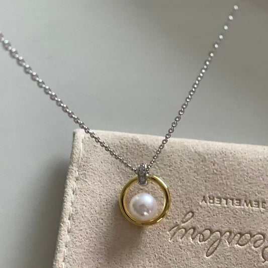 Akoya Pearl Double Halo Necklace