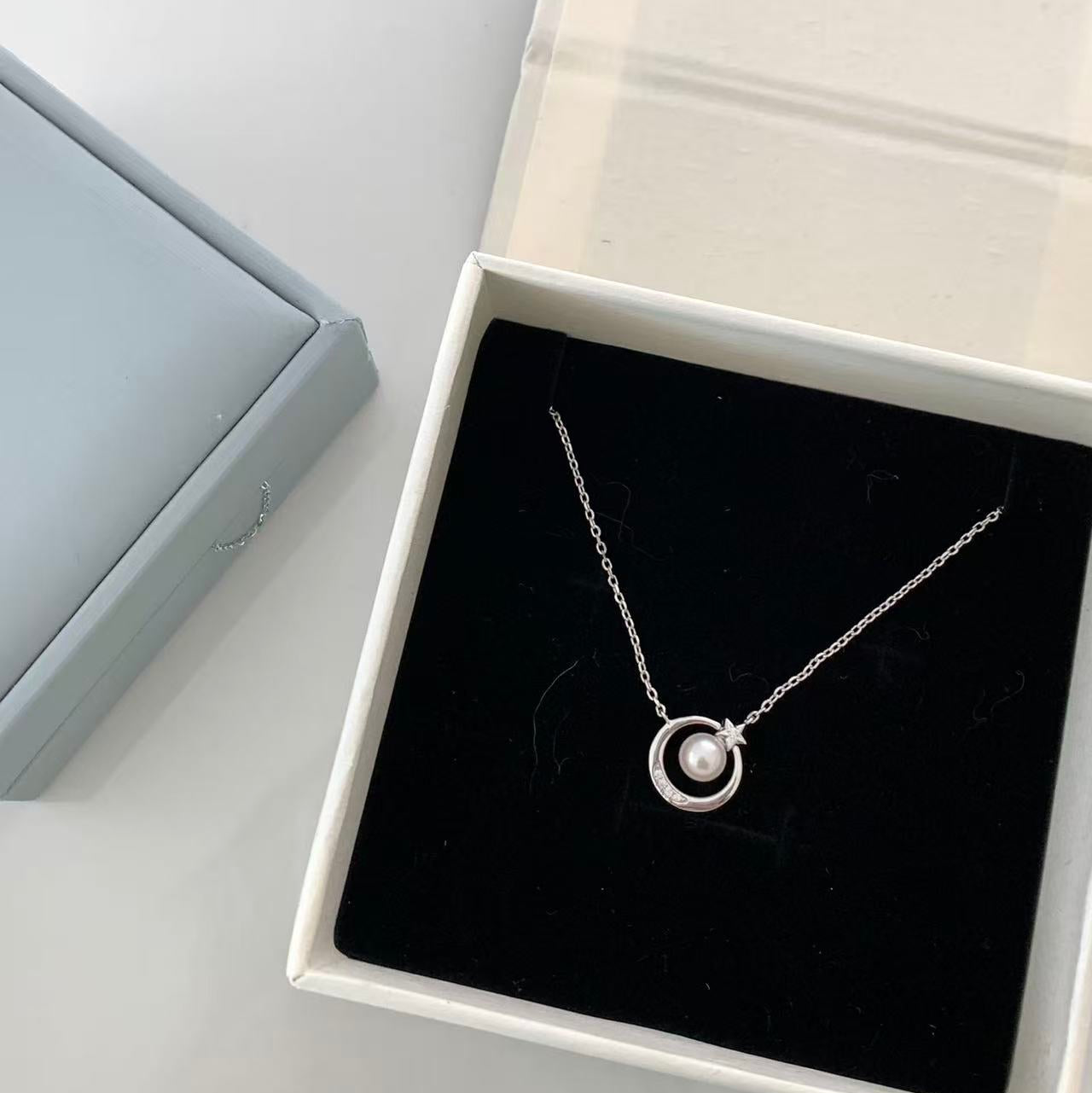 (Pre-order) Akoya Star Moon Necklace - Silver
