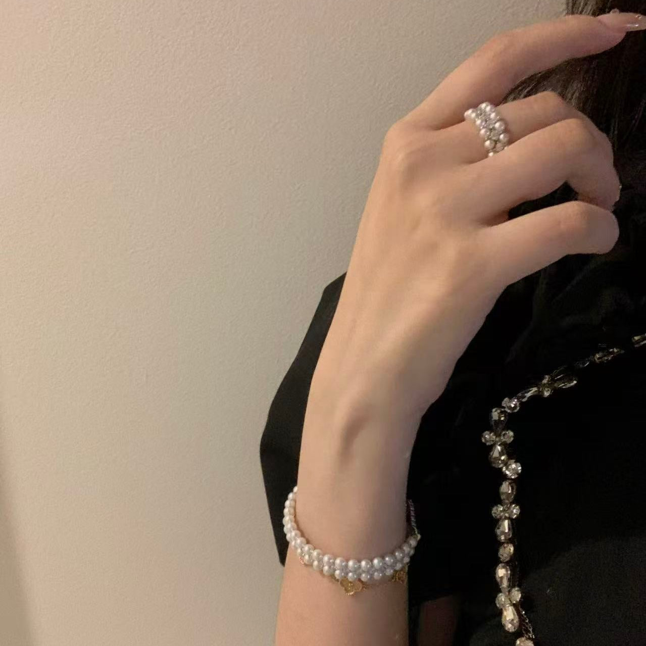 (Pre-order) Double-Row Aurora Freshwater Pearl Set FPPS012