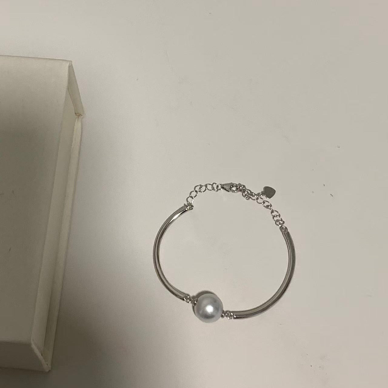 10-11mm Australian South Sea Single Pearl Bracelet - Silver